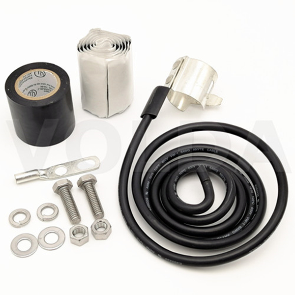 Ground Block Antenna Grounding Kit - 5ft 10 AWG Copper Wire & Coax Antenna Installation Kit